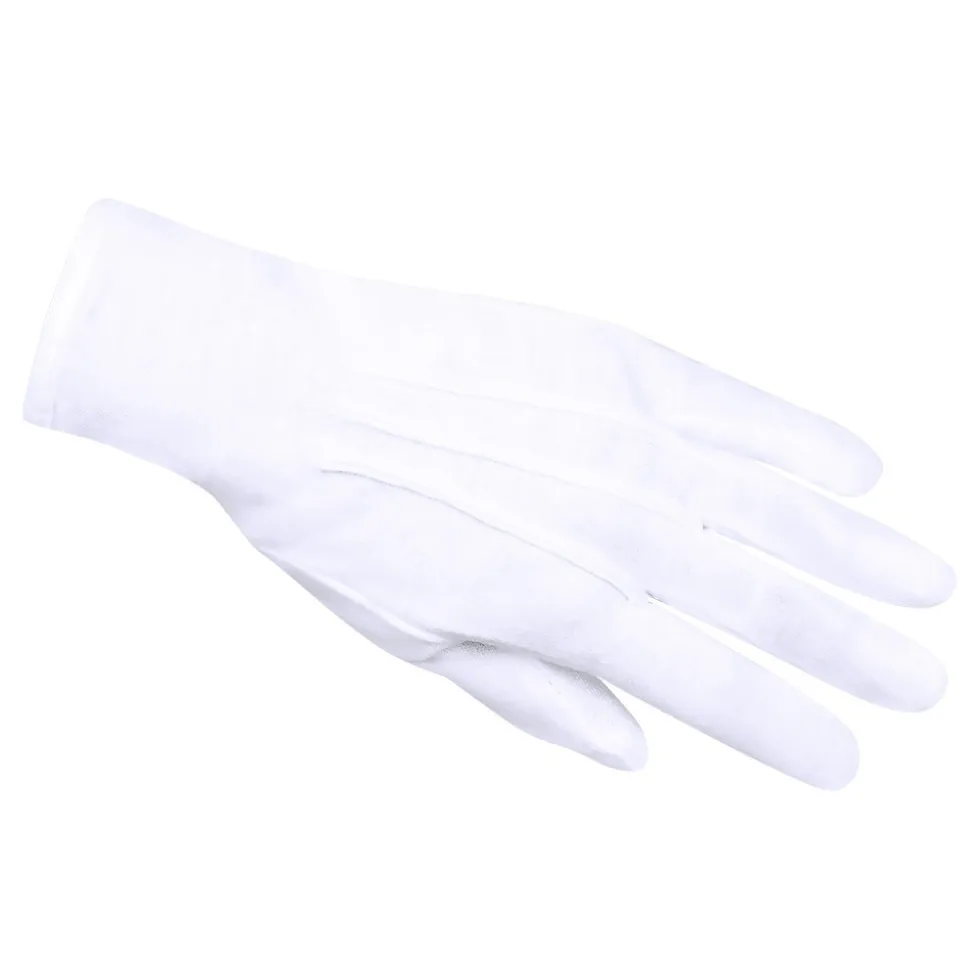 PAIRE DE GANTS BLANC COUTURES BOUTON ADULTE