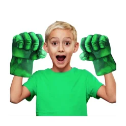 PAIRE DE GANTS BOXE POINGS MUSCLE VERT HULK ENFANT