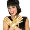 PAIRE DE GANTS COURTS ADULTE 22CM OR BRILLANT