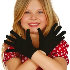 PAIRE DE GANTS COURTS POLYESTER NOIR ENFANT