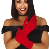 PAIRE DE GANTS COURTS POLYESTER ROUGE ADULTE