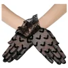 PAIRE DE GANTS DENTELLE CHAUVE-SOURIS 22CM NOIR