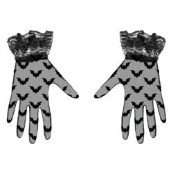 PAIRE DE GANTS DENTELLE CHAUVE-SOURIS 22CM NOIR