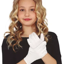 PAIRE DE GANTS ENFANT 22CM POLYESTER BLANC
