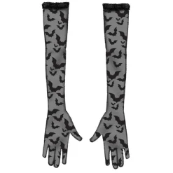 PAIRE DE GANTS LONGS NOIRS TOILE ARAIGNÉE ADULTE