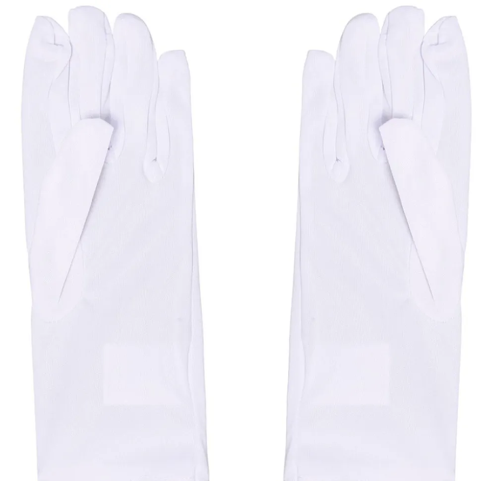 PAIRE DE GANTS POLYESTER 25CM BLANC