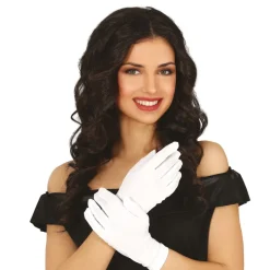 PAIRE DE GANTS POLYESTER 25CM BLANC