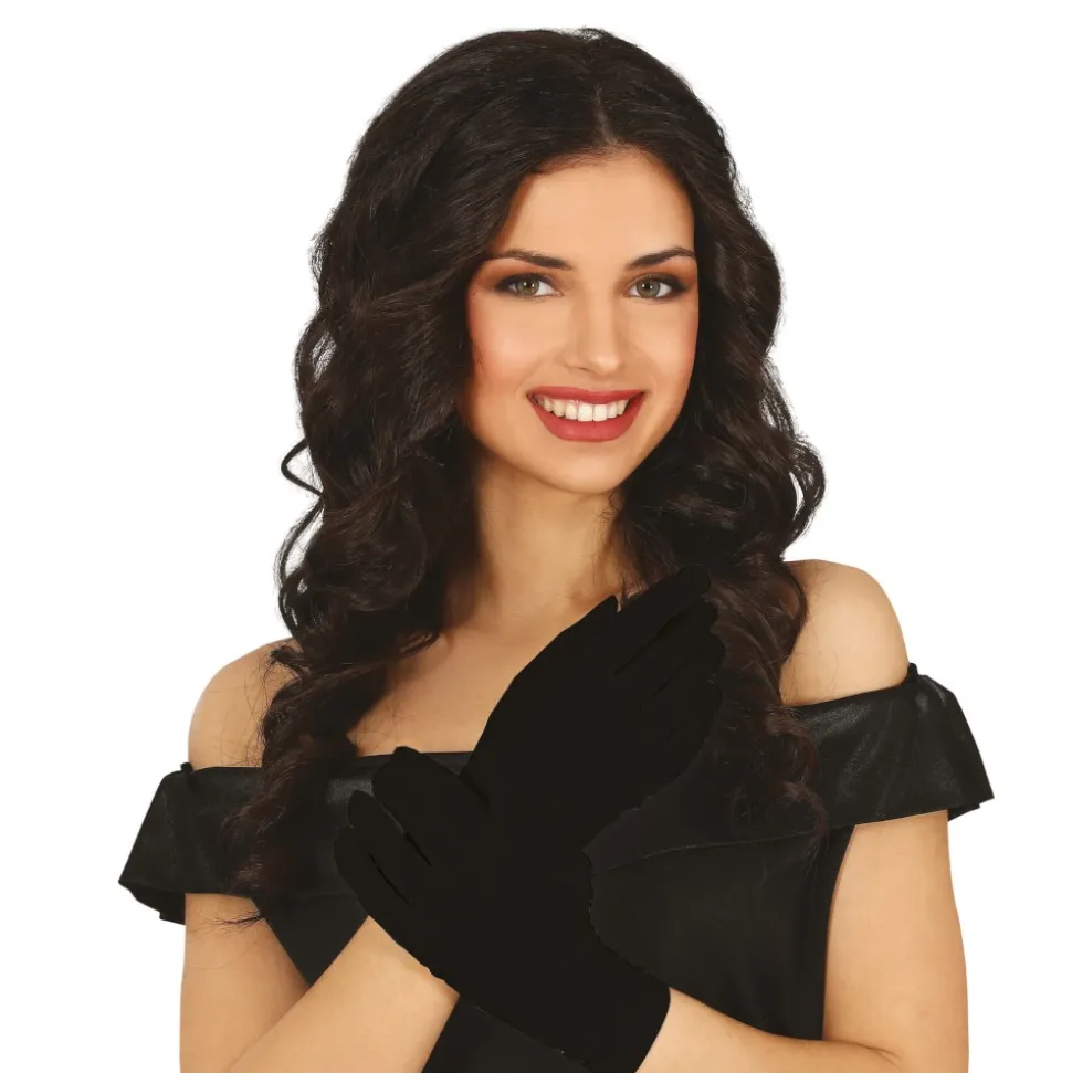 PAIRE DE GANTS POLYESTER 25CM NOIR