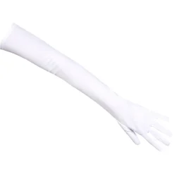 PAIRE DE GANTS STRETCH 60CM BLANC ADULTE