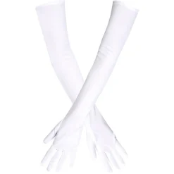 PAIRE DE GANTS STRETCH 60CM BLANC ADULTE
