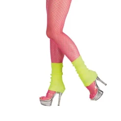 PAIRE DE JAMBIÈRES POLYESTER JAUNE FLUO ADULTE