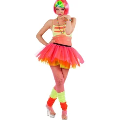 PAIRE DE JAMBIÈRES POLYESTER ORANGE FLUO ADULTE