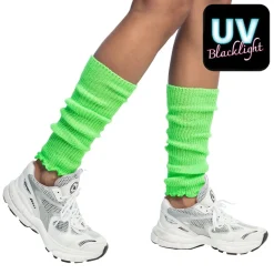 PAIRE DE JAMBIÈRES POLYESTER VERT FLUO ADULTE