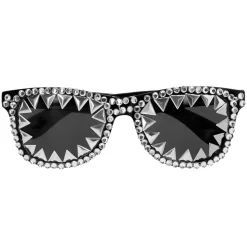 PAIRE DE LUNETTES ARGENT STRASS ROCK STAR ADULTE
