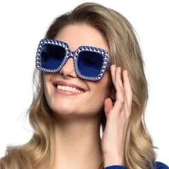 PAIRE DE LUNETTES BLING BLING BLEU ADULTE