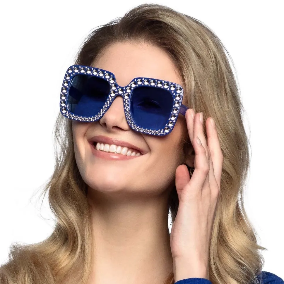 PAIRE DE LUNETTES BLING BLING BLEU ADULTE