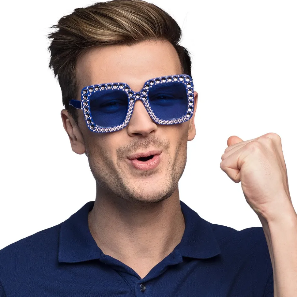 PAIRE DE LUNETTES BLING BLING BLEU ADULTE