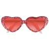 PAIRE DE LUNETTES CUR ROUGE PAILLETÉ STRASS FEMME