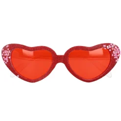 PAIRE DE LUNETTES CUR ROUGE PAILLETÉ STRASS FEMME