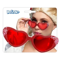 PAIRE DE LUNETTES CUR ROUGE PAILLETÉ STRASS FEMME