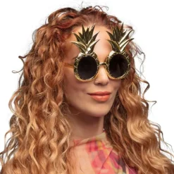 PAIRE DE LUNETTES FESTIVES ANANAS OR ADULTE