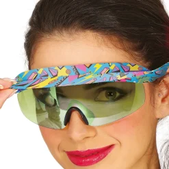 PAIRE DE LUNETTES FESTIVES ANNÉES 80 VERT ADULTE