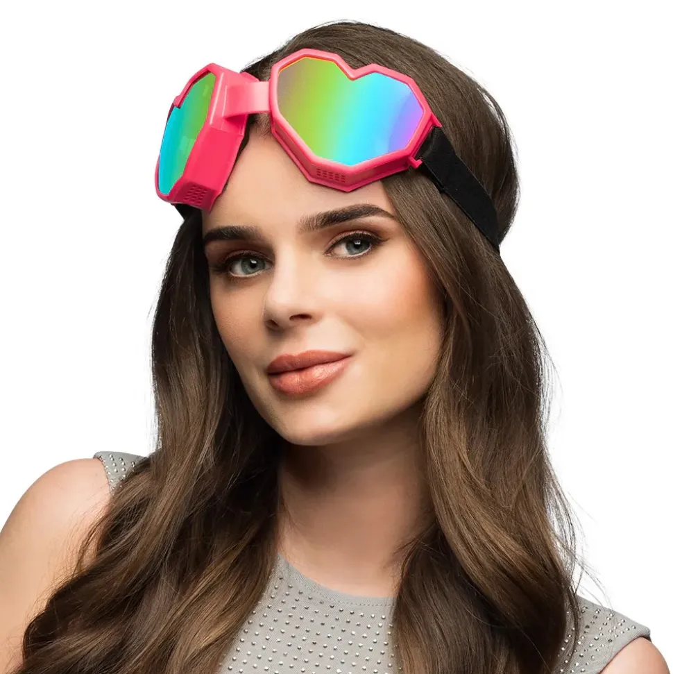 PAIRE DE LUNETTES FESTIVES CUR ROSE FLUO ADULTE