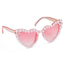 PAIRE DE LUNETTES FESTIVES C?'UR ROSE STRASS PERLE