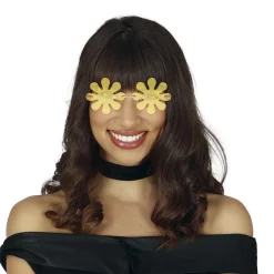 PAIRE DE LUNETTES FESTIVES FLEURS HIPPIE ADULTE