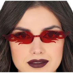 PAIRE DE LUNETTES FESTIVES FLAMMES ROUGE ADULTE