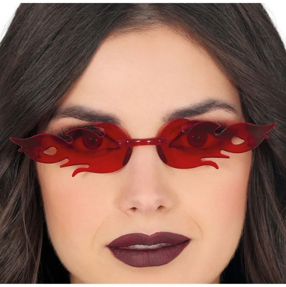 PAIRE DE LUNETTES FESTIVES FLAMMES ROUGE ADULTE