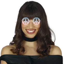 PAIRE DE LUNETTES FESTIVES PEACE AND LOVE ADULTE