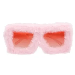 PAIRE DE LUNETTES FESTIVES PELUCHE ROSE ADULTE