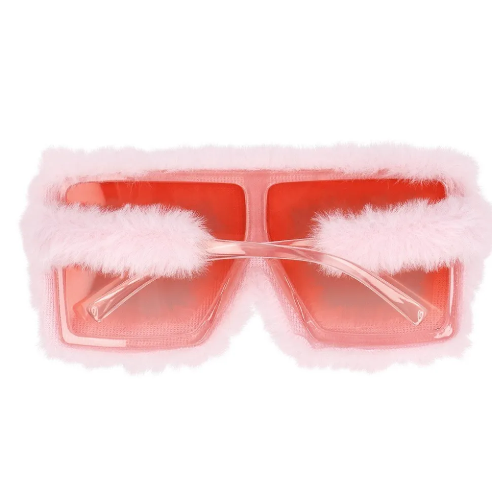 PAIRE DE LUNETTES FESTIVES PELUCHE ROSE ADULTE
