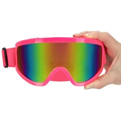 PAIRE DE LUNETTES FESTIVES SKI ROSE FLUO ADULTE