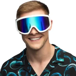PAIRE DE LUNETTES FESTIVES SKI BLANC ADULTE