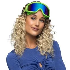 PAIRE DE LUNETTES FESTIVES SKI VERT FLUO ADULTE