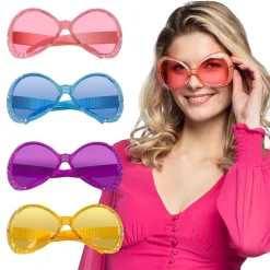 PAIRE DE LUNETTES GLAMOUR DIAMANTS COLORÉ ADULTE