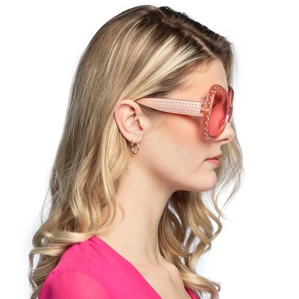PAIRE DE LUNETTES GLAMOUR DIAMANTS COLORÉ ADULTE