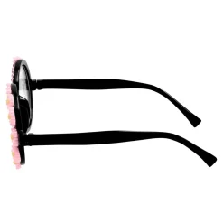 PAIRE DE LUNETTES HIPPIE FLEURS ROSES STRASS FEMME