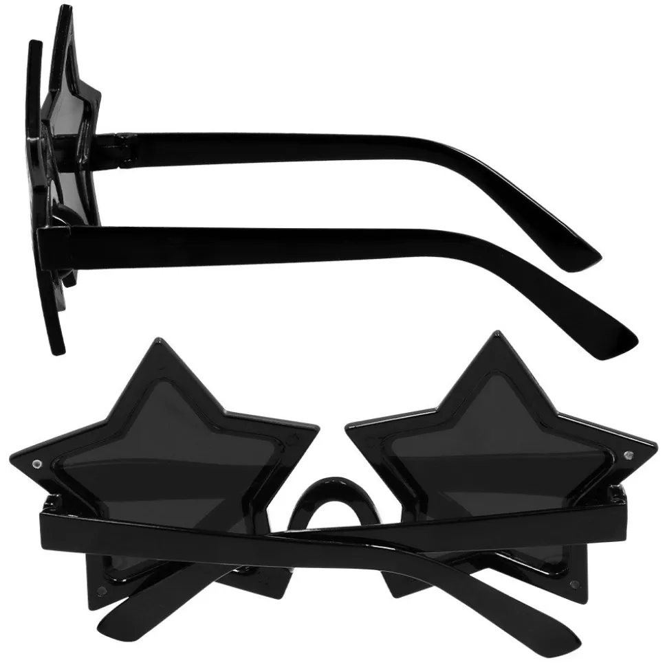 PAIRE DE LUNETTES NOIR ÉTOILES ROCK STAR ADULTE