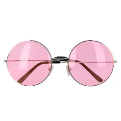 PAIRE DE LUNETTES RONDES XL ROSES HIPPIE ADULTE