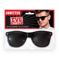 PAIRE DE LUNETTES SOLEIL PLASTIQUE NOIR EVG ADULTE