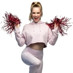 PAIRE DE POMPONS CHEERLEADING ROUGE AVEC POIGNÉE