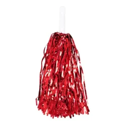 PAIRE DE POMPONS CHEERLEADING ROUGE AVEC POIGNÉE