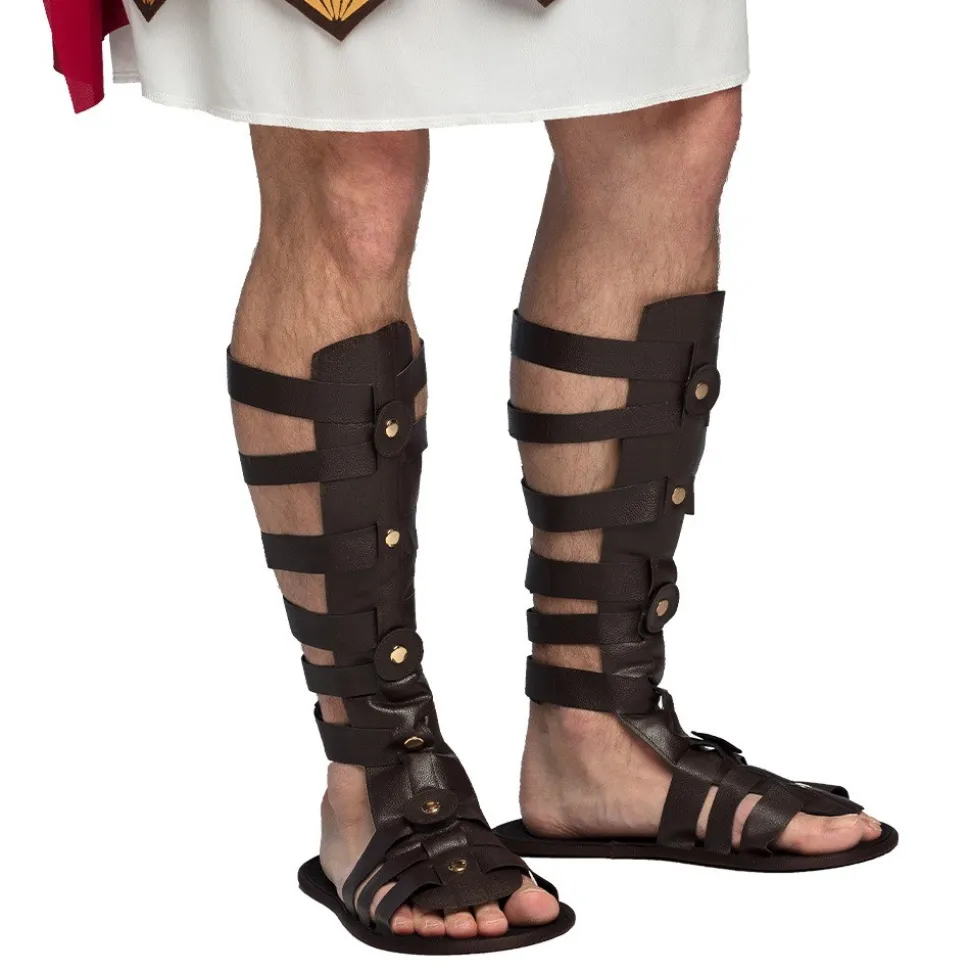 PAIRE DE SANDALES ROMAIN SIMILICUIR MARRON ADULTE