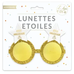PAIRE LUNETTES ÉTOILE ANNIVERSAIRE OR ADULTE