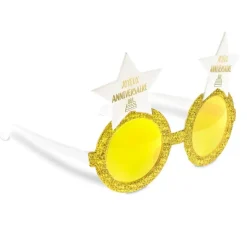 PAIRE LUNETTES ÉTOILE ANNIVERSAIRE OR ADULTE