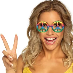 3 PAIRES LUNETTES FESTIVES PEACE RAINBOW ADULTE