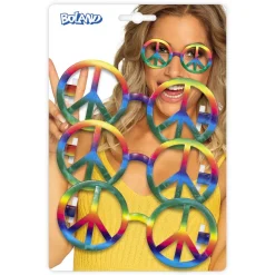 3 PAIRES LUNETTES FESTIVES PEACE RAINBOW ADULTE